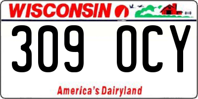WI license plate 309OCY