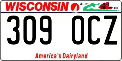 WI license plate 309OCZ