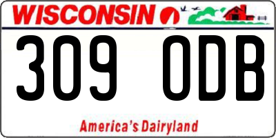 WI license plate 309ODB