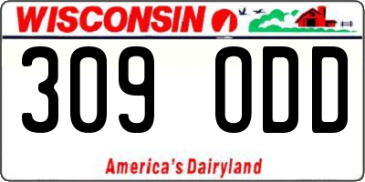 WI license plate 309ODD