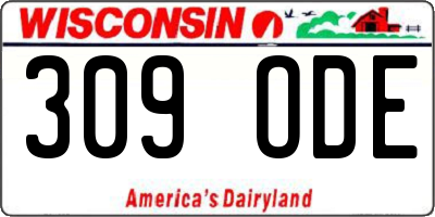 WI license plate 309ODE