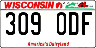 WI license plate 309ODF