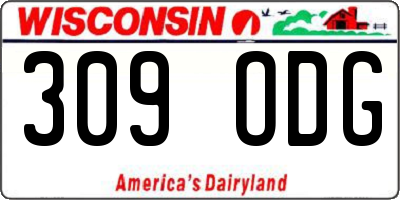 WI license plate 309ODG