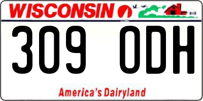 WI license plate 309ODH
