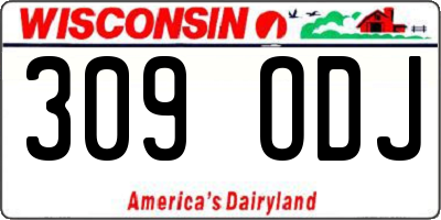 WI license plate 309ODJ