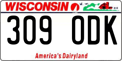 WI license plate 309ODK