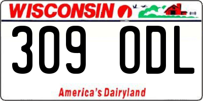 WI license plate 309ODL