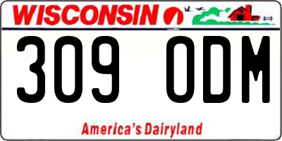 WI license plate 309ODM