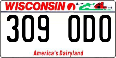 WI license plate 309ODO