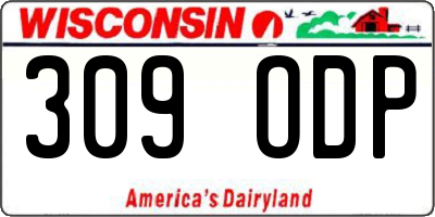 WI license plate 309ODP