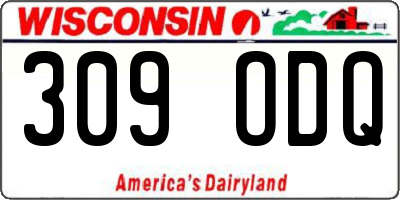 WI license plate 309ODQ
