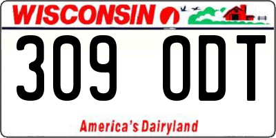 WI license plate 309ODT