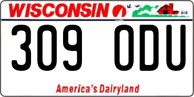 WI license plate 309ODU