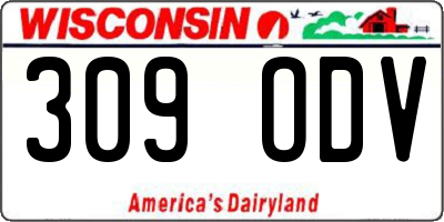 WI license plate 309ODV