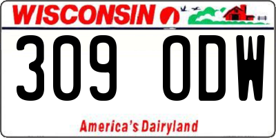 WI license plate 309ODW