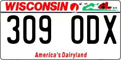 WI license plate 309ODX