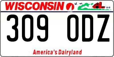 WI license plate 309ODZ