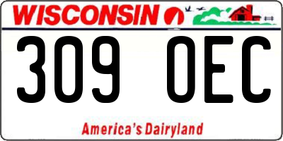 WI license plate 309OEC