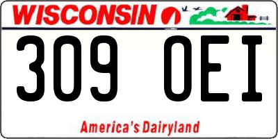 WI license plate 309OEI