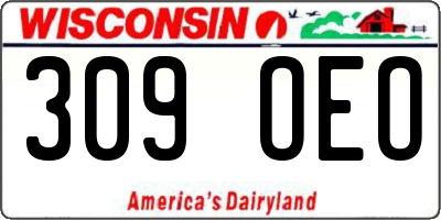 WI license plate 309OEO
