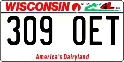 WI license plate 309OET
