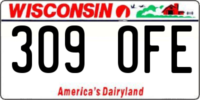 WI license plate 309OFE