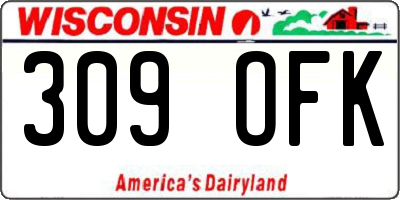 WI license plate 309OFK