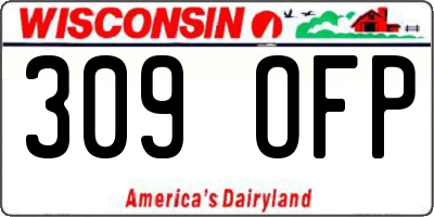 WI license plate 309OFP