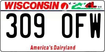 WI license plate 309OFW