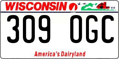 WI license plate 309OGC