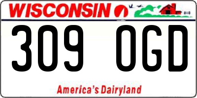 WI license plate 309OGD