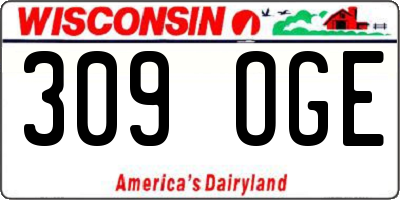 WI license plate 309OGE