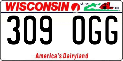 WI license plate 309OGG