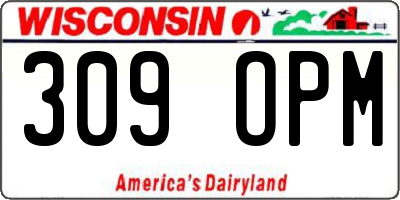WI license plate 309OPM