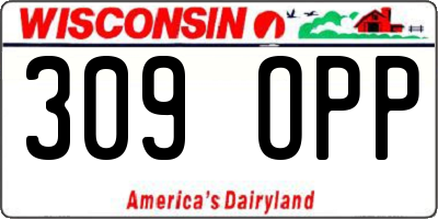 WI license plate 309OPP