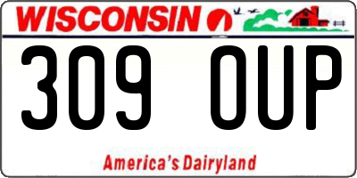 WI license plate 309OUP