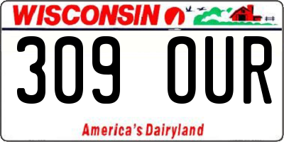 WI license plate 309OUR