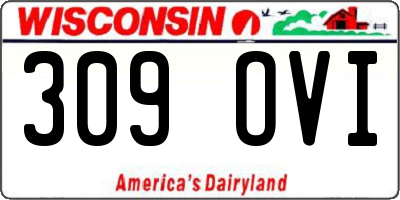 WI license plate 309OVI