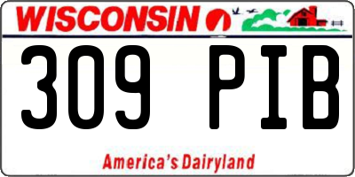 WI license plate 309PIB