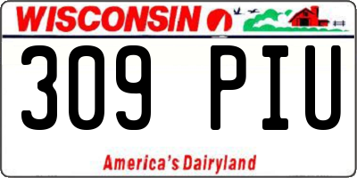 WI license plate 309PIU