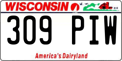 WI license plate 309PIW