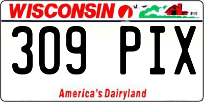 WI license plate 309PIX