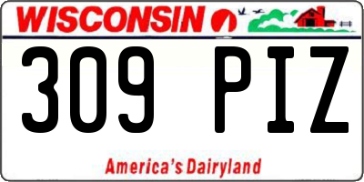 WI license plate 309PIZ