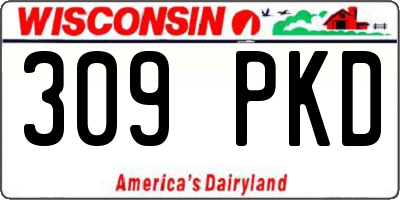 WI license plate 309PKD