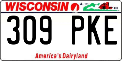 WI license plate 309PKE