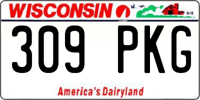 WI license plate 309PKG