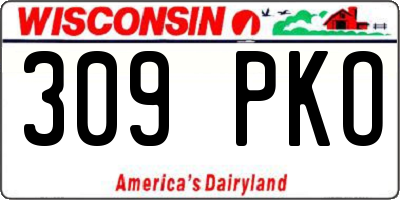 WI license plate 309PKO