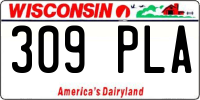 WI license plate 309PLA