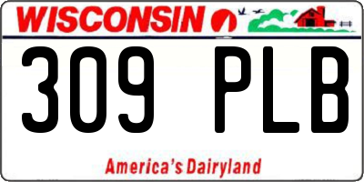 WI license plate 309PLB