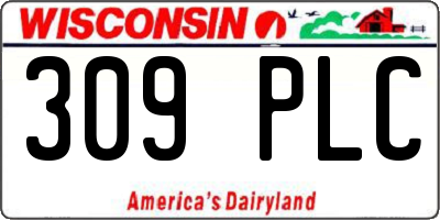 WI license plate 309PLC